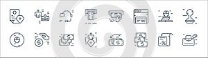 Business and finance line icons. linear set. quality vector line set such as purse, cash, life insurance, profile, success,