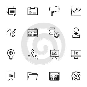 Business and finance line icons set