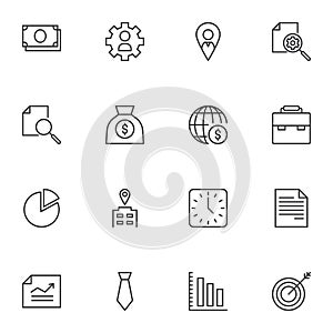 Business and finance line icons set