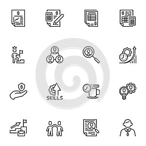 Business and finance line icons set