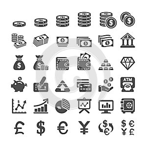 Business finance and money icon set, vector eps10