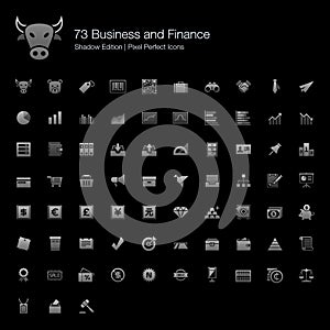 Business and Finance Pixel Perfect Icons Shadow Edition.