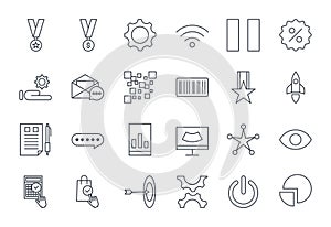 Business and finance related icon set. Set of thin line icons.  stroke.  thin line icons related to Management,