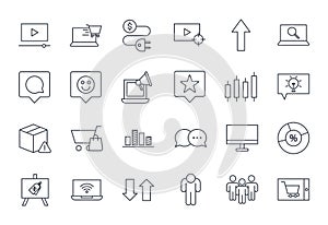 Business and finance related icon set. Set of thin line icons.  stroke.  thin line icons related to Management,