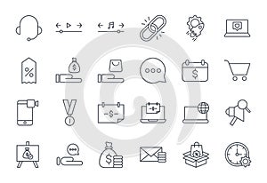 Business and finance related icon set. Set of thin line icons.  stroke.  thin line icons related to Management,