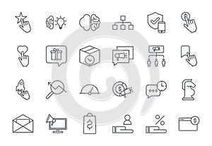 Business and finance related icon set. Set of thin line icons.  stroke.  thin line icons related to Management,