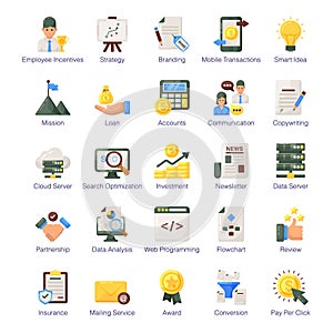 Business and Finance Solid Icons Pack