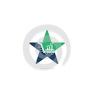 Business finance star shape concept logo.