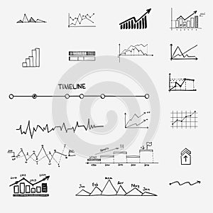 Business finance statistics infographics doodle