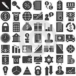 Business finance vector icons set
