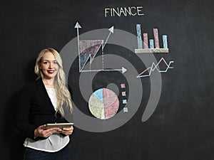 Business and finances concept - smiling business woman