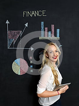 Business and finances concept - smiling business woman