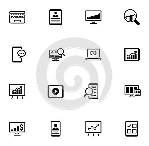 Business and Finances Icons Set. Flat Design