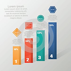 Business flat, 3D design graph. Infographics charts.