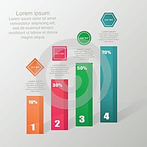 Business flat, 3D design graph. Infographics charts.