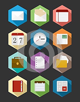 Business flat icons design set