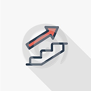 Business flat line Icon of Career Path. Growth Advancement Vector Illustration. photo