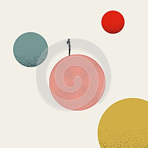 Business focus and concentration vector concept. Symbol of balance, attention, harmony. Minimal illustration.