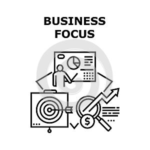 Business Focus Vector Concept Black Illustration