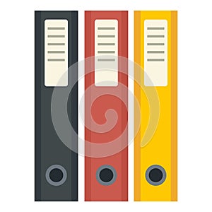 Business folders icon, flat style