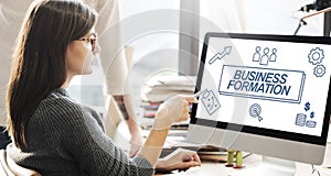 Business Formation Network Target Icons Graphic Concept