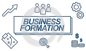 Business Formation Network Target Icons Graphic Concept