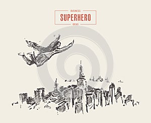 Business future freedom success heroe city vector