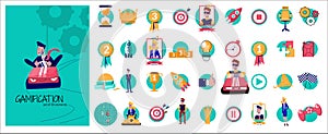 Business Gamification Round Icons