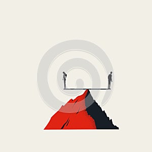 Business gender equality. Equal work and equal pay vector concept. Symbol of balance. Minimal illustration.