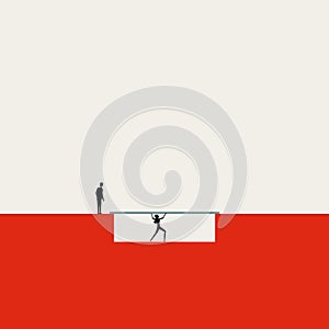 Business gender inequality vector concept. Symbol of discrimination, exploitation. Minimal illustration.