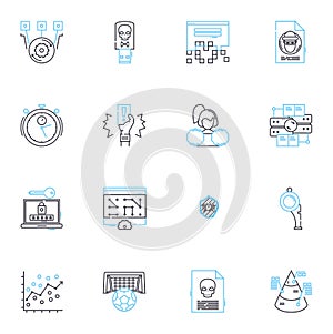 Business generation linear icons set. Innovation, Growth, Entrepreneurship, Marketing, Sales, Progress, Efficiency line