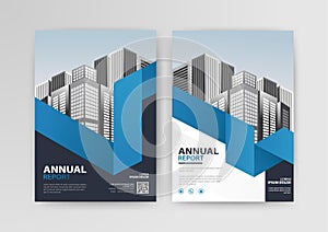 Business geometric vector template for Brochure, Flyer with Blue Color.