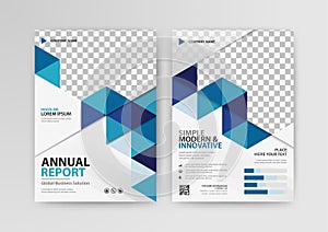 Business geometric vector template for Brochure, Flyer with Blue Color.