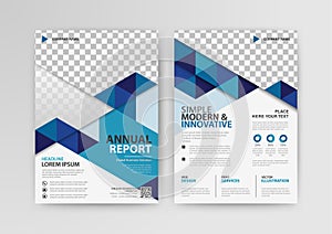 Business geometric vector template for Brochure, Flyer with Blue Color.