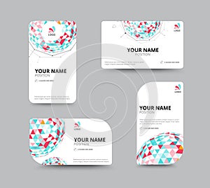 Business geometry low polygon on white background. business card