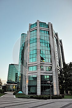 Business glass building