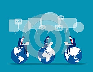 Business global communication, Concept business vector, Technology, Network and Connection, Social media