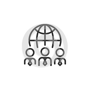 Business Global Communication line icon