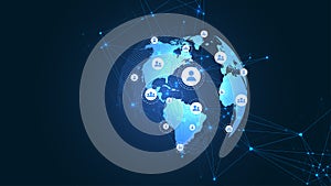 Business global network connection. World map point and line composition concept of global business. Global internet