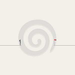 Business goal and challenge vector concept. Symbol of finding solution, success, achievement. Minimal illustration