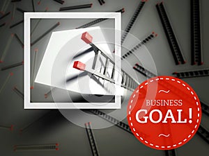 Business goal and top of ladder, success concept