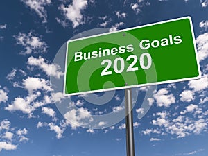 Business goals 2020 traffic sign