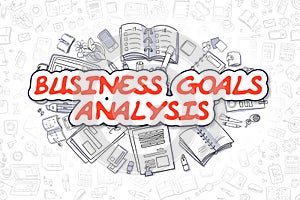 Business Goals Analysis - Doodle Red Text. Business Concept. photo