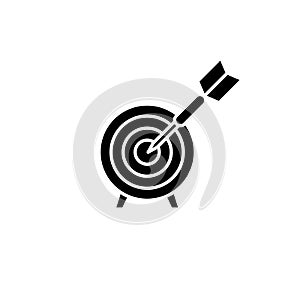 Business goals black icon, vector sign on isolated background. Business goals concept symbol, illustration