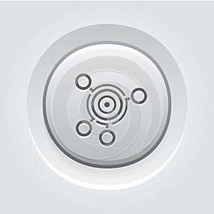 Business Goals Icon. Grey Button Design