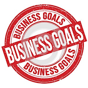 BUSINESS GOALS text written on red round stamp sign