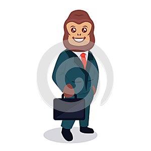 Business Gorilla elegant masculin mascot design illustration