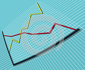 Business graph 1 distorted perspective