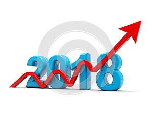 Business Graph with 2018, Business Success