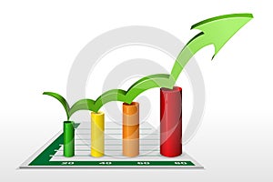 Business graph with arrow